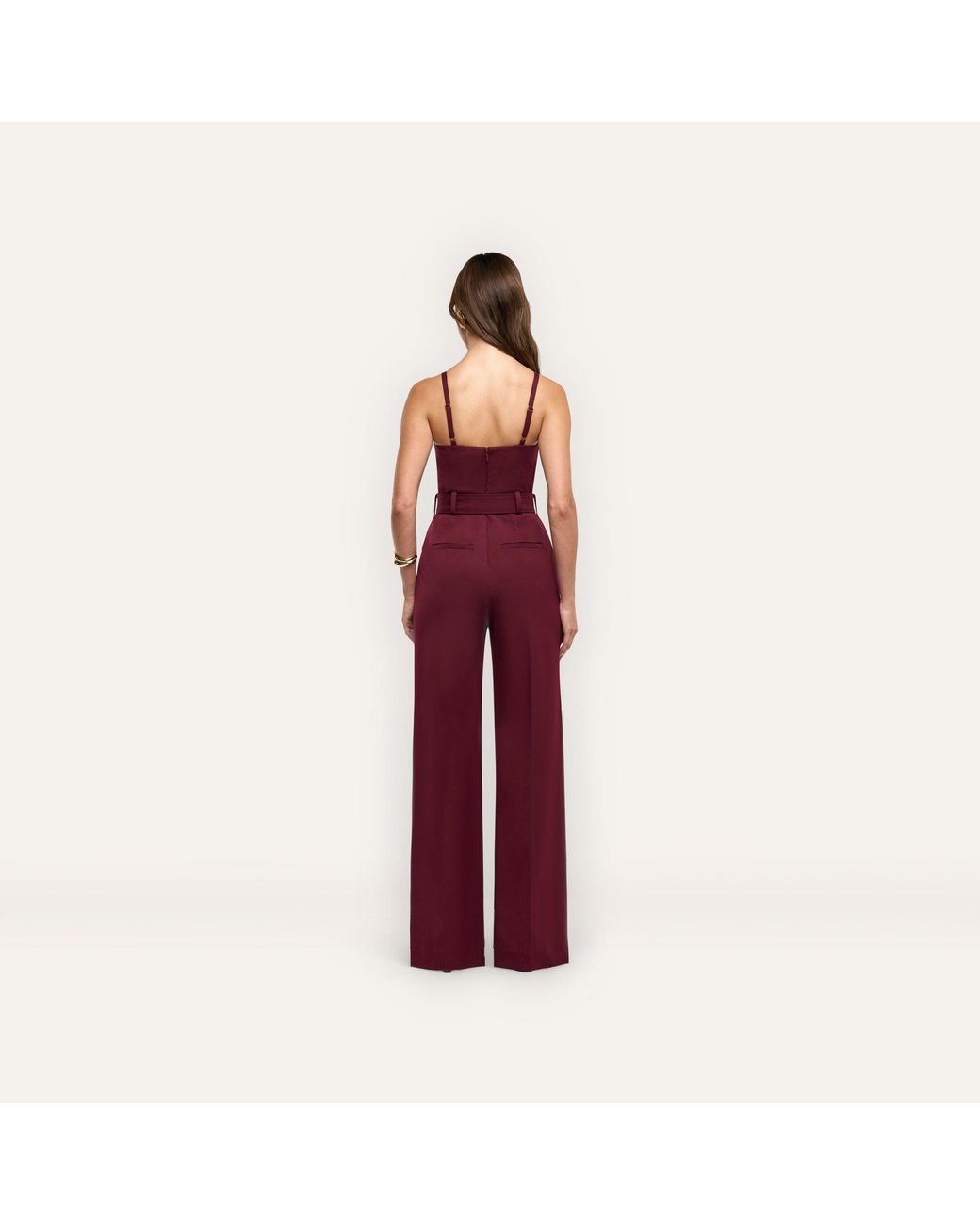 L'Agence Red Jessa Bustier Jumpsuit