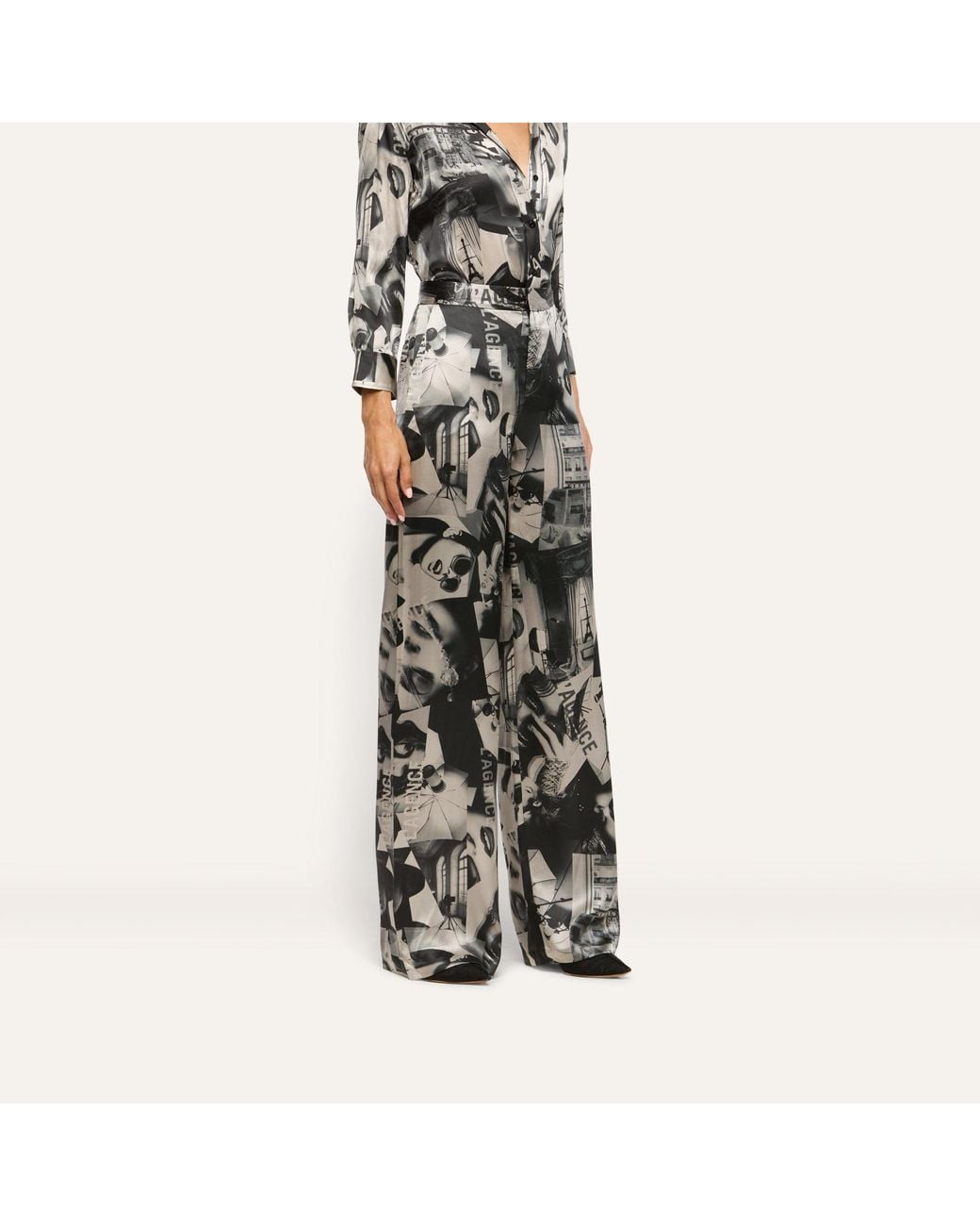 L'Agence Multicolor Livvy Silk Straight-Leg Trouser