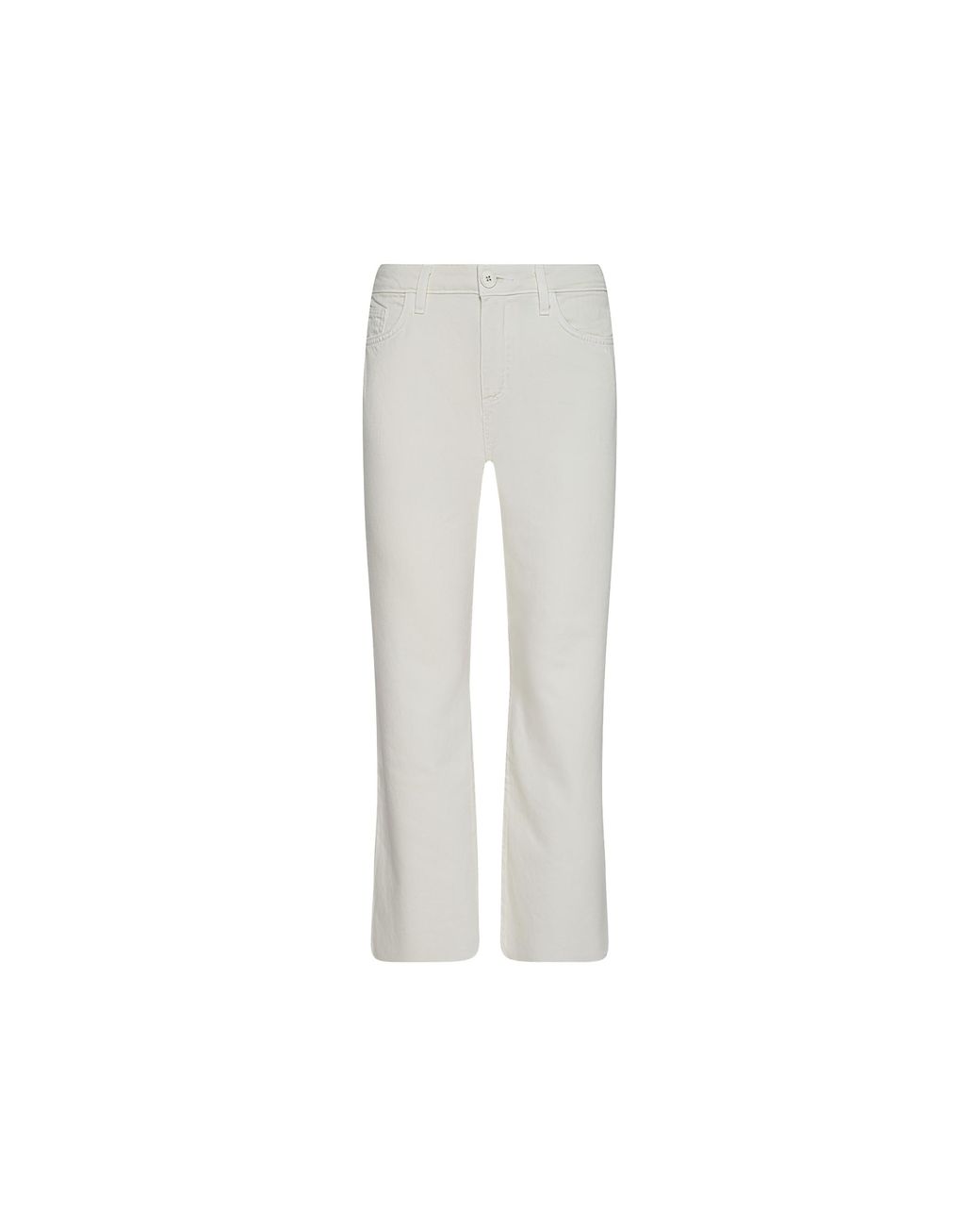 L'Agence White Wanda Cropped Wide-Leg Jean