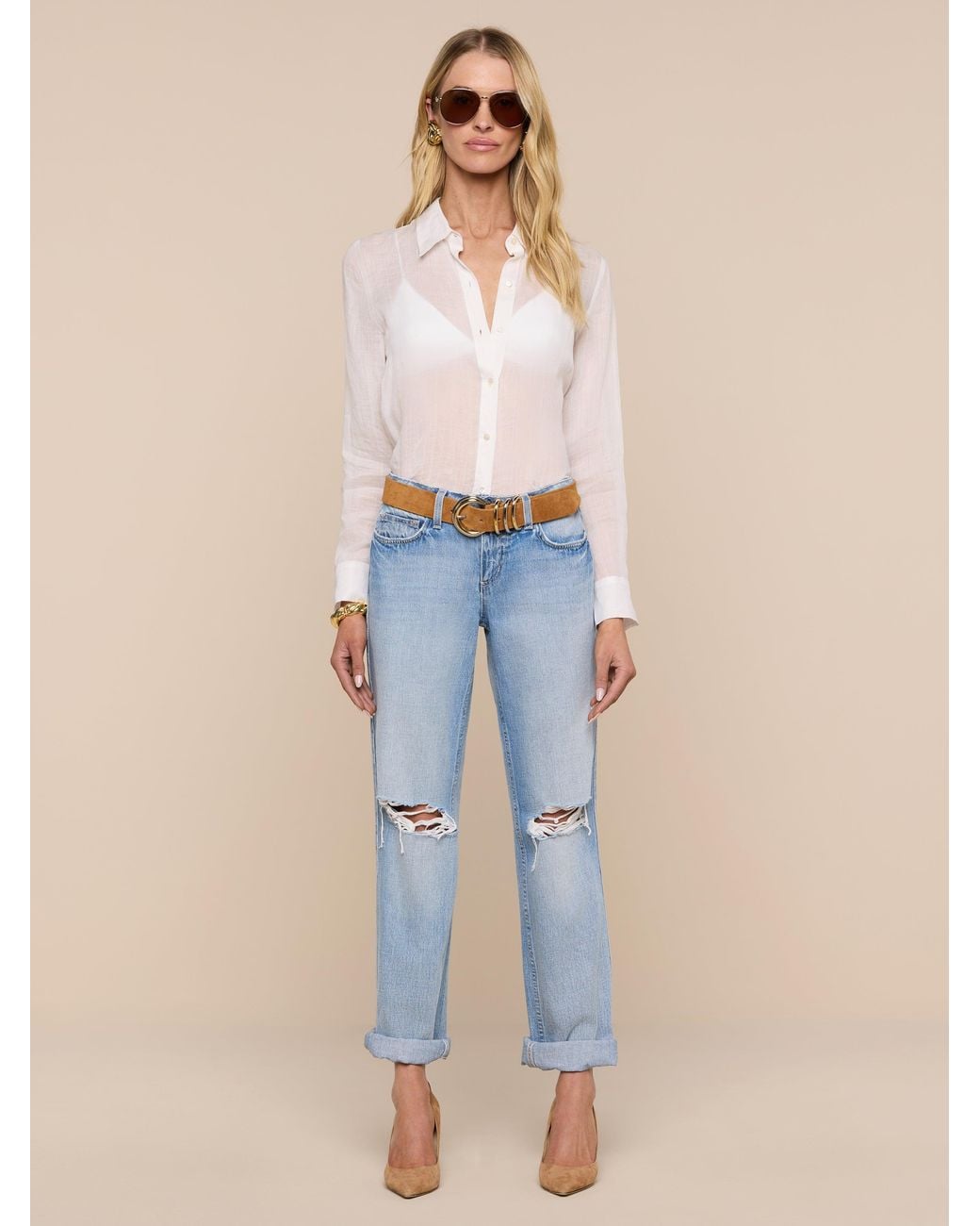 L'Agence Blue Ellery Blouse Top