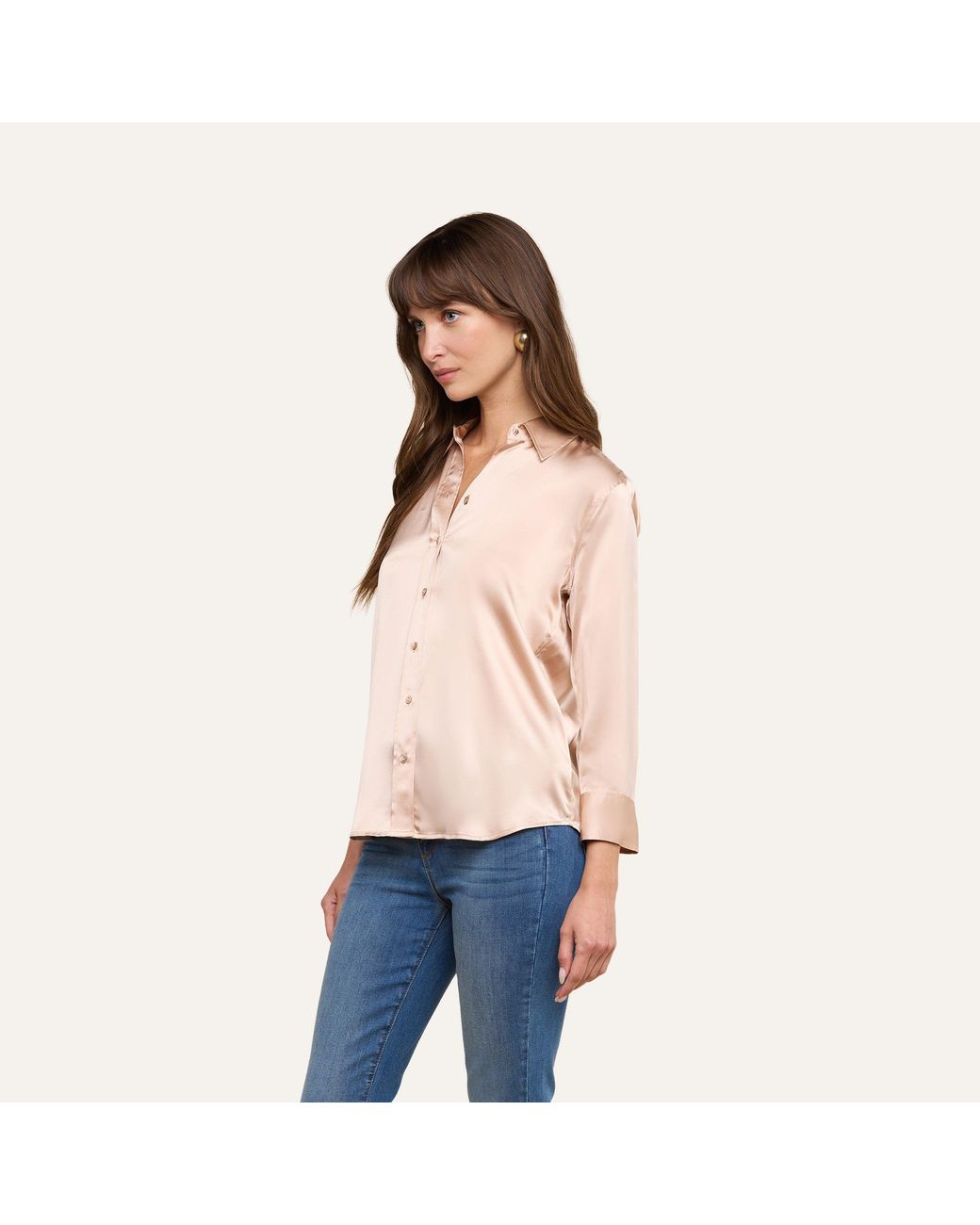 L'Agence Natural Dani Silk Blouse Top