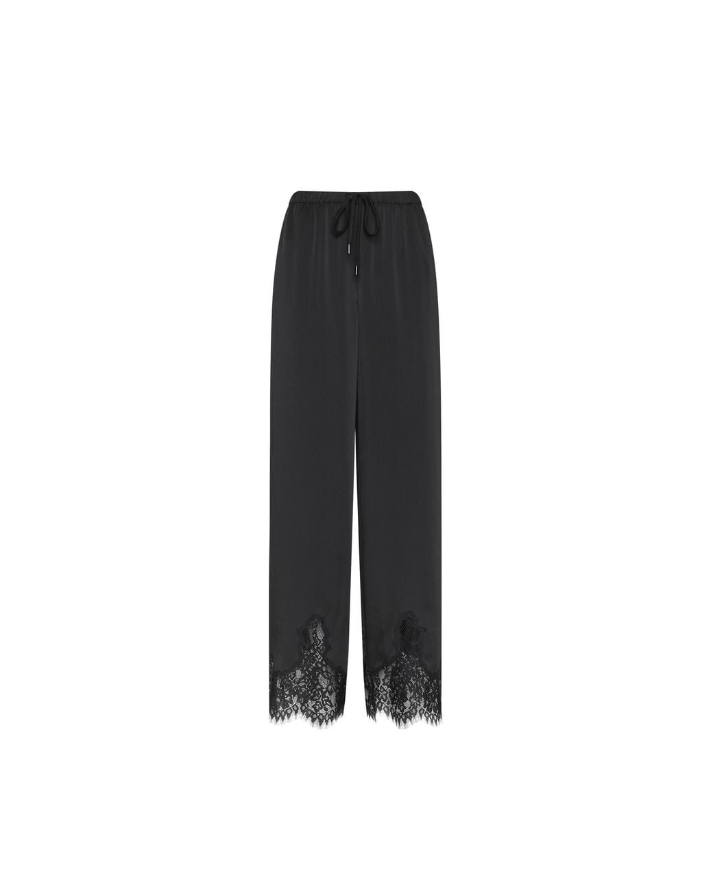 L'Agence Black Mirel Satin Lace Pants
