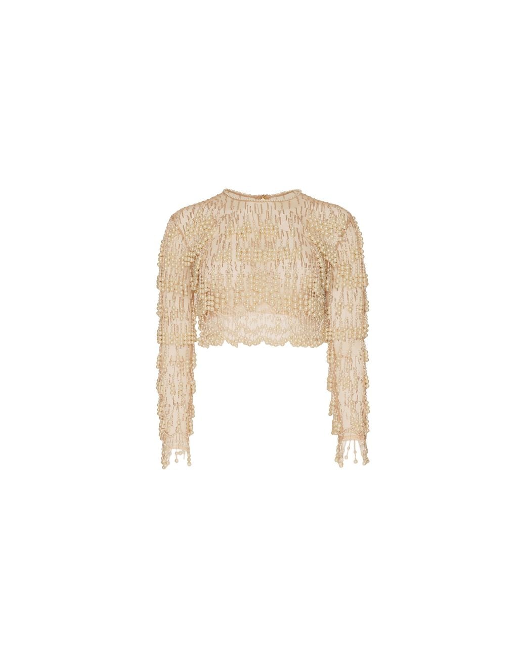L'Agence Natural Rogan Pearl Fringe Top