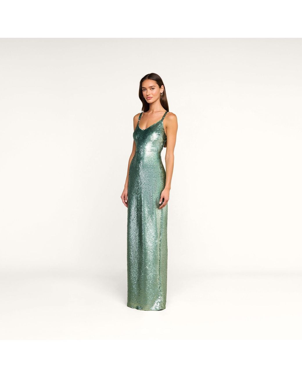 L'Agence Green Karma Sequin Maxi Dress