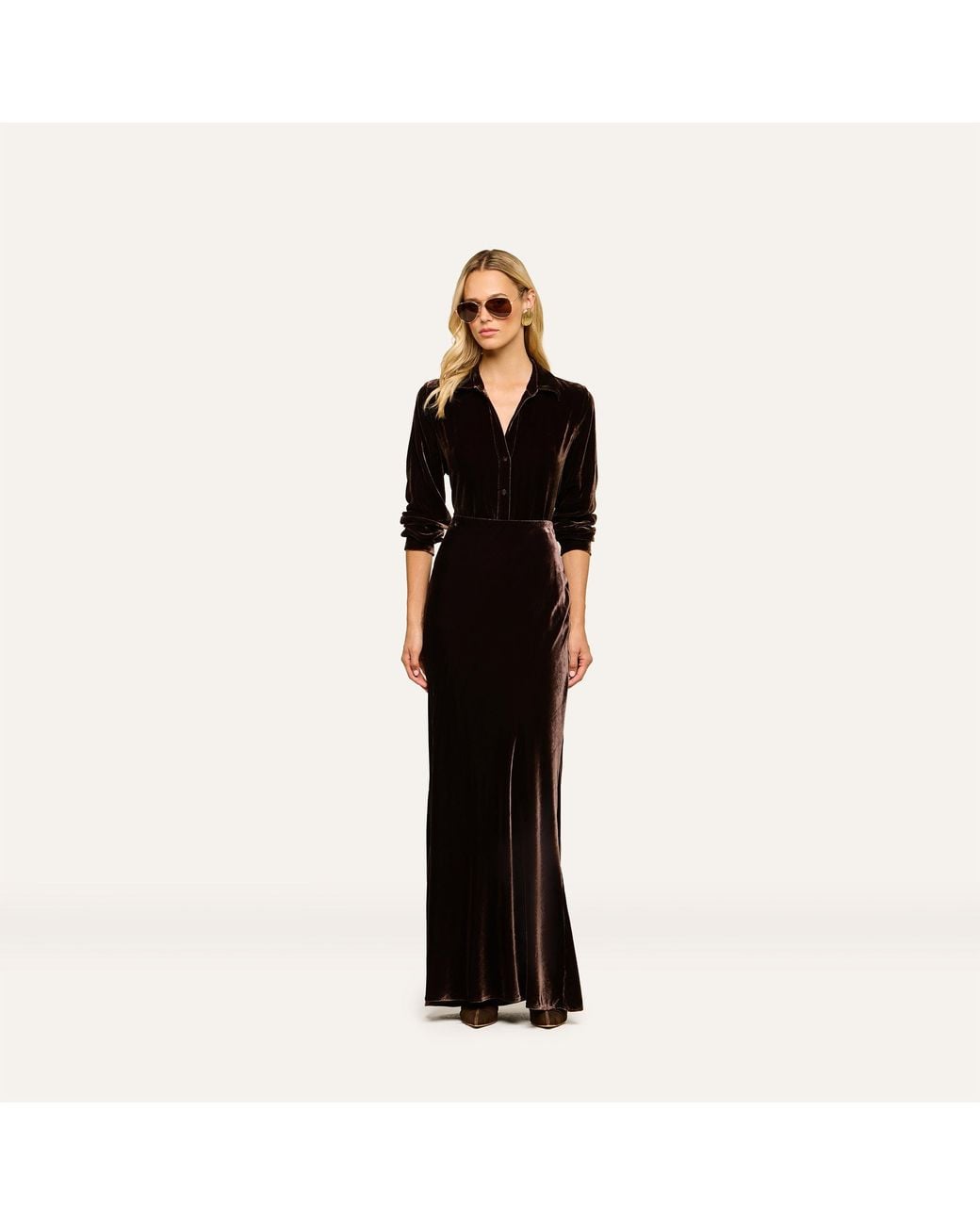 L'Agence Black Argo Velvet Blouse Top