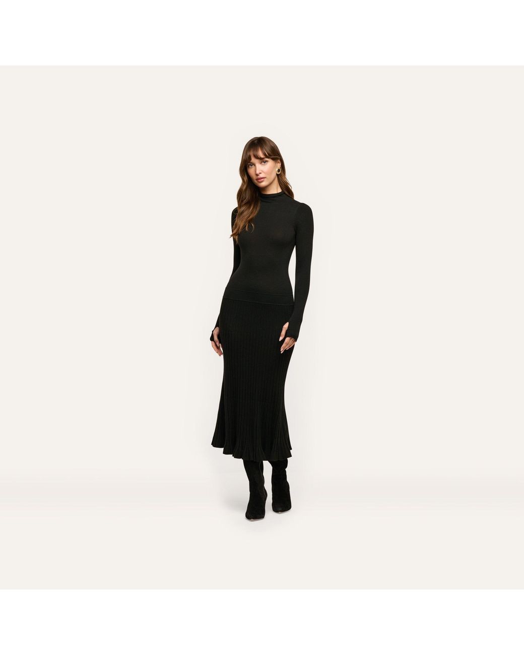 L'Agence Black Solaire Knit Dress