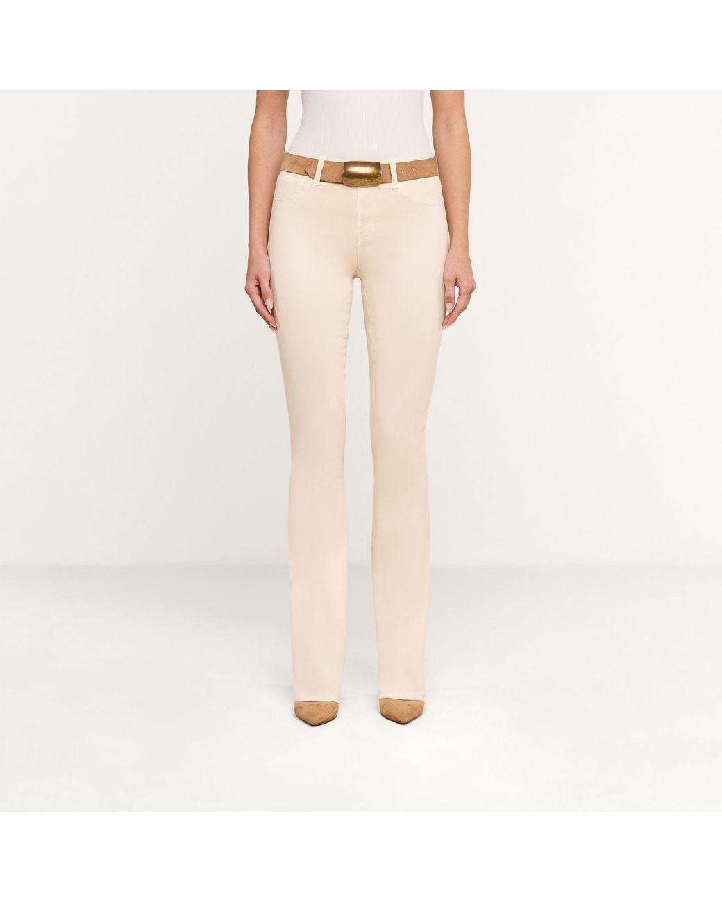 L'Agence White Selma Coated Bootcut Jean