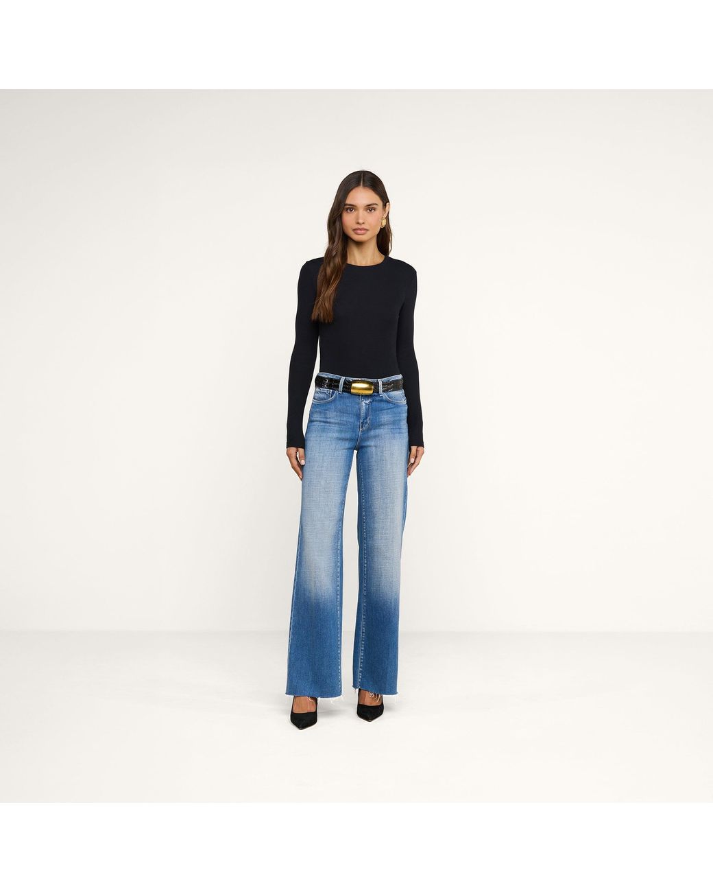 L'Agence Blue Tess Long Sleeve Tee