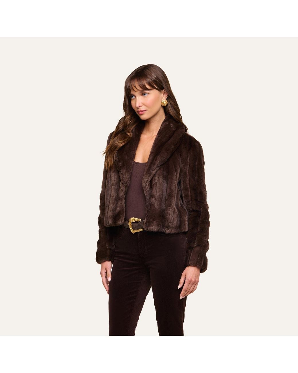 L'Agence Black Davy Faux Fur Jacket