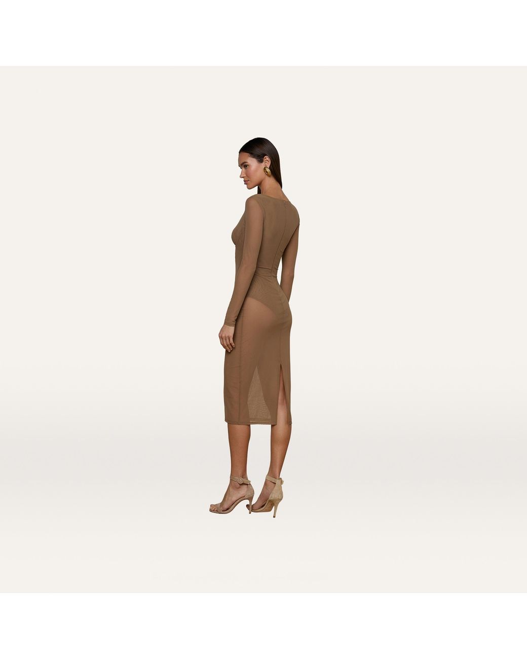 L'Agence Multicolor Sorella Mesh Midi Dress