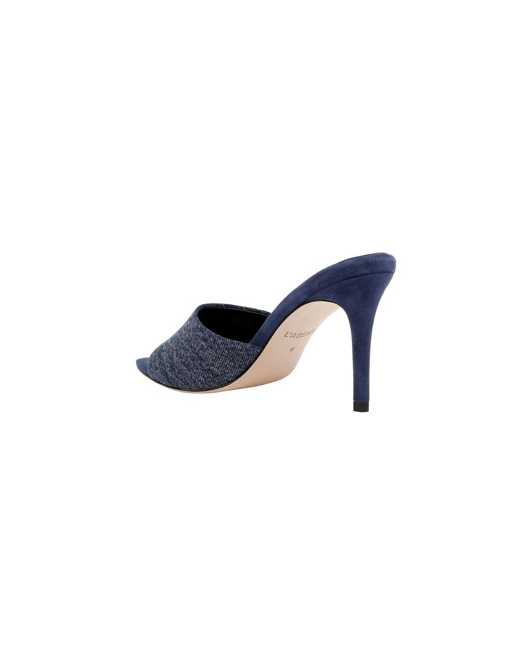 L'Agence Blue Lolita Denim Open-Toe Mule