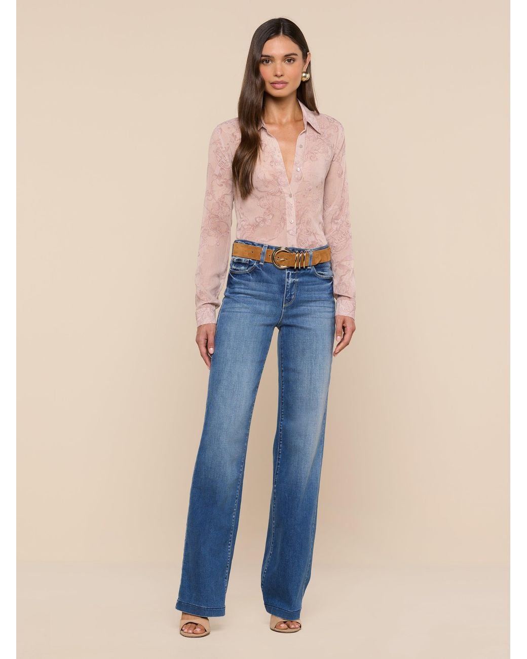 L'Agence Blue 'Agence Laurent Blouse Top