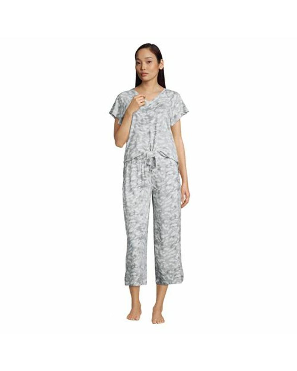 Lands' End Pyjama-Set mit 3/4-Hose und Cooling-Finish in Grau | Lyst DE