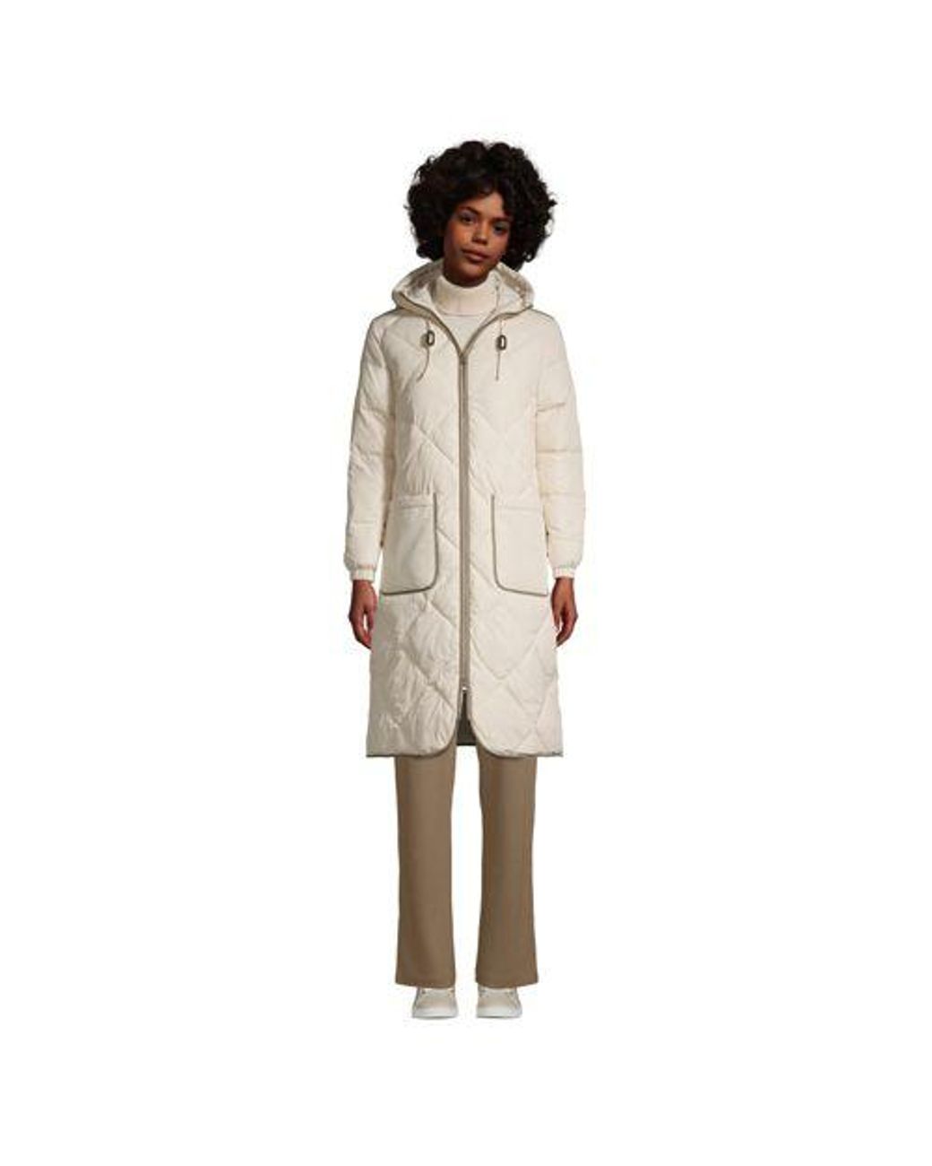 lands end quilted thermoplume insulated coat