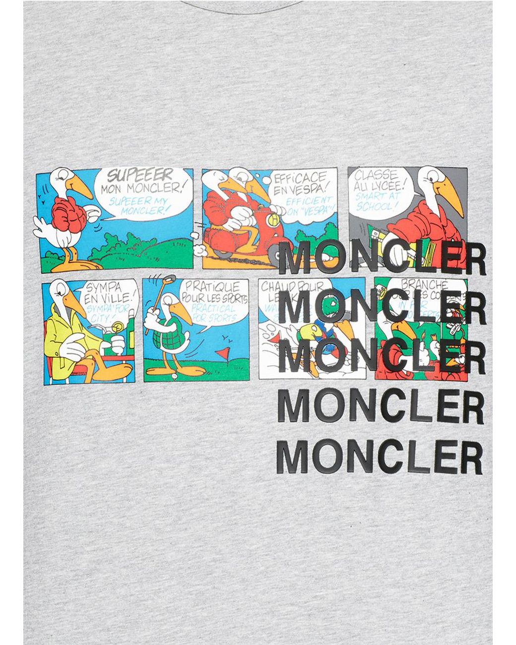 Moncler Comic Strip Print T-shirt in Grey for Men | Lyst UK