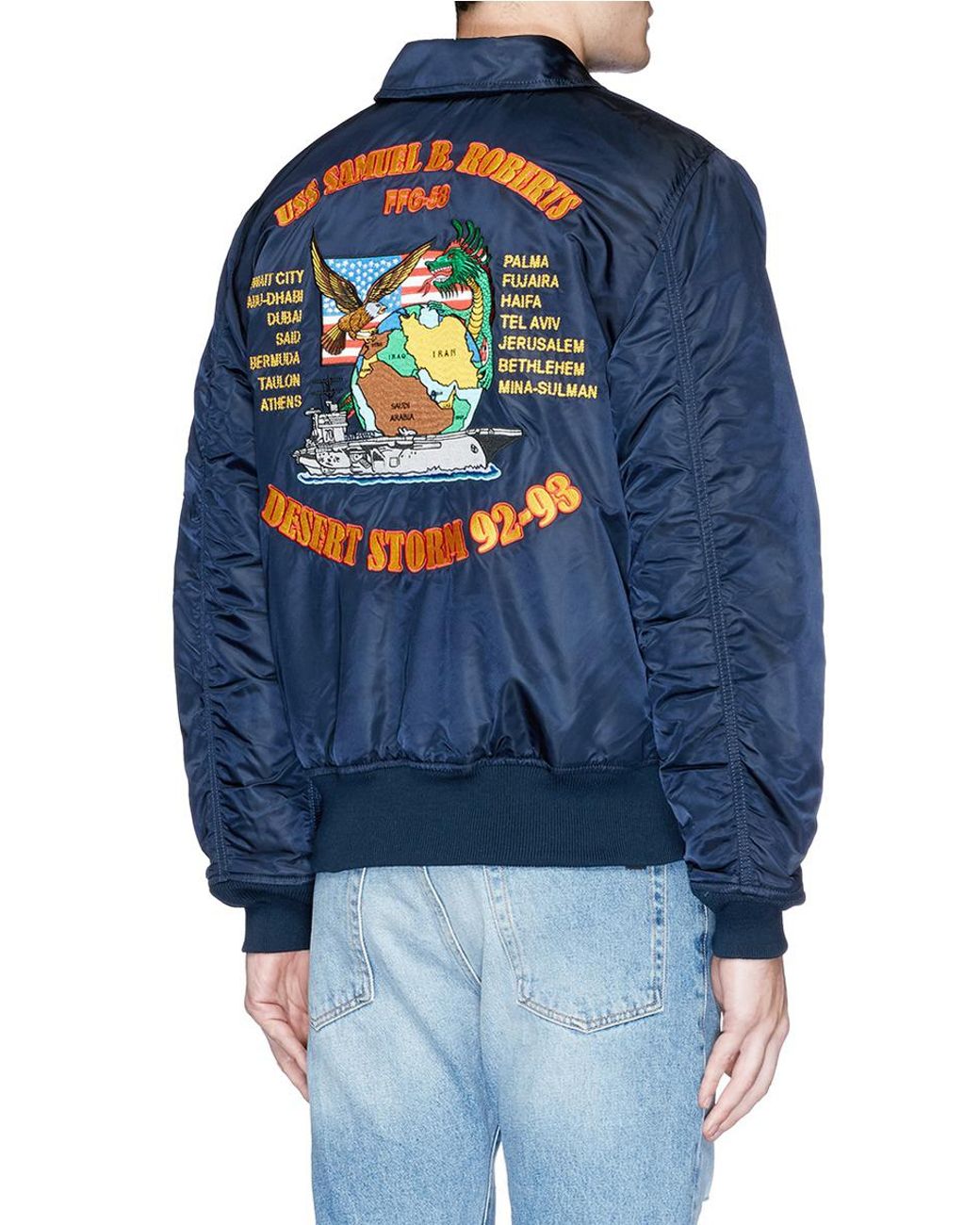 Alpha Industries Desert Storm Appliqué Padded Coach Jacket in Blue for Men  | Lyst