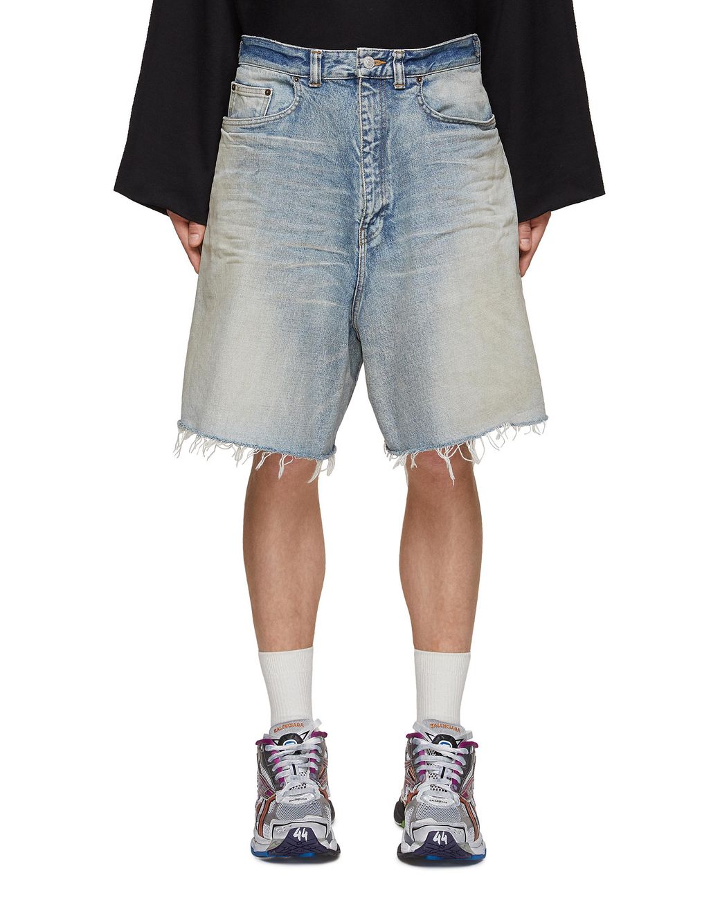 Balenciaga 'skater' Light Wash Denim Shorts in Blue for Men Lyst