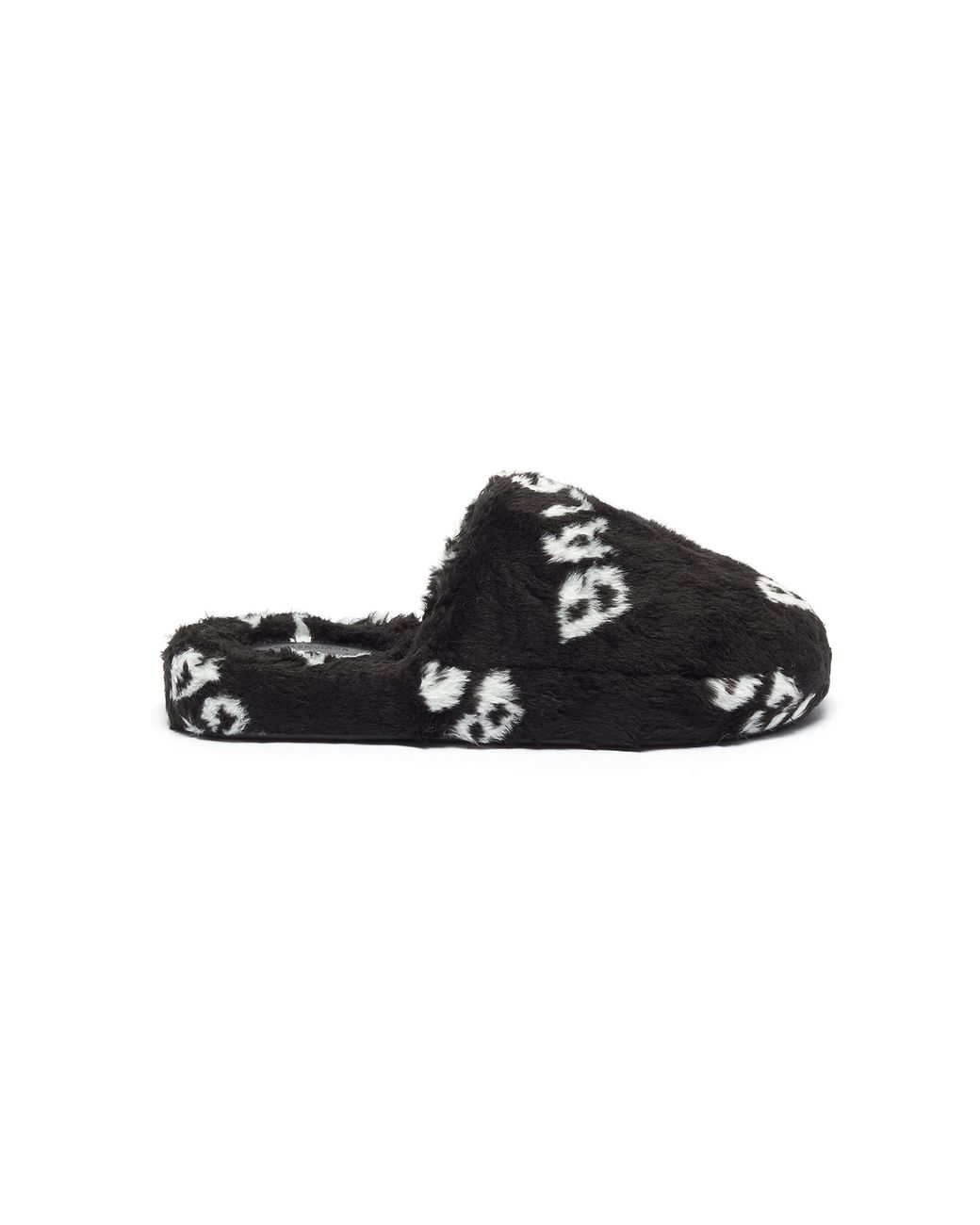 black faux slides