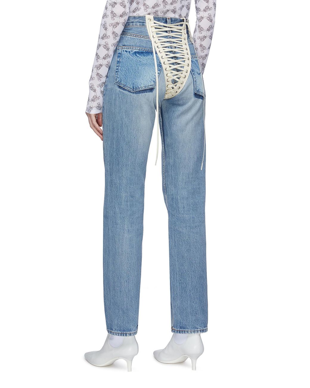 R13 Denim Lace-up Back Jeans in Blue | Lyst