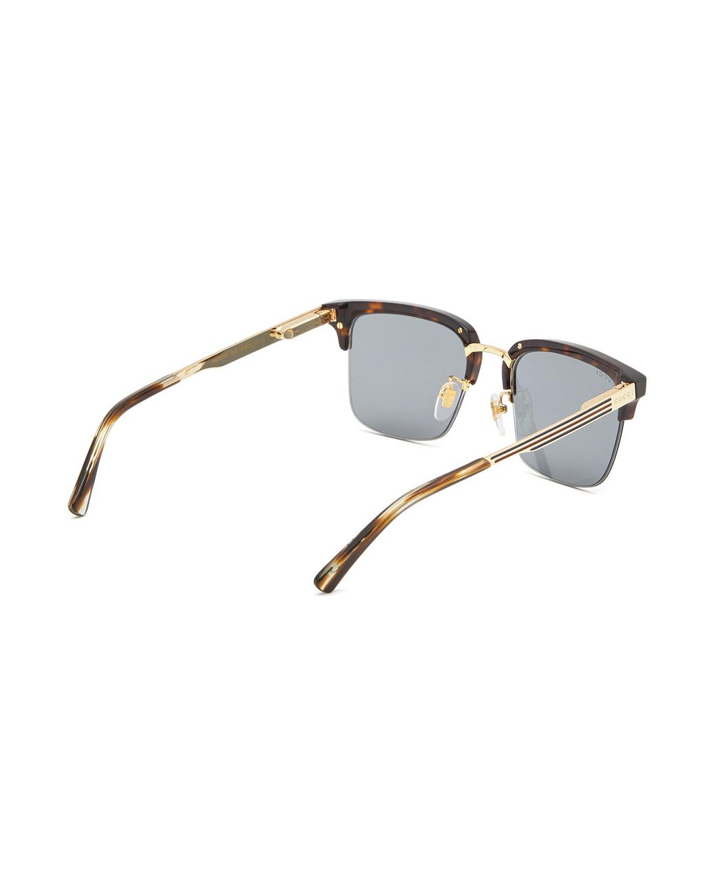 GUCCI | Logo Mirror Lens Metal Half Frame Sunglasses | Women | Lane Crawford