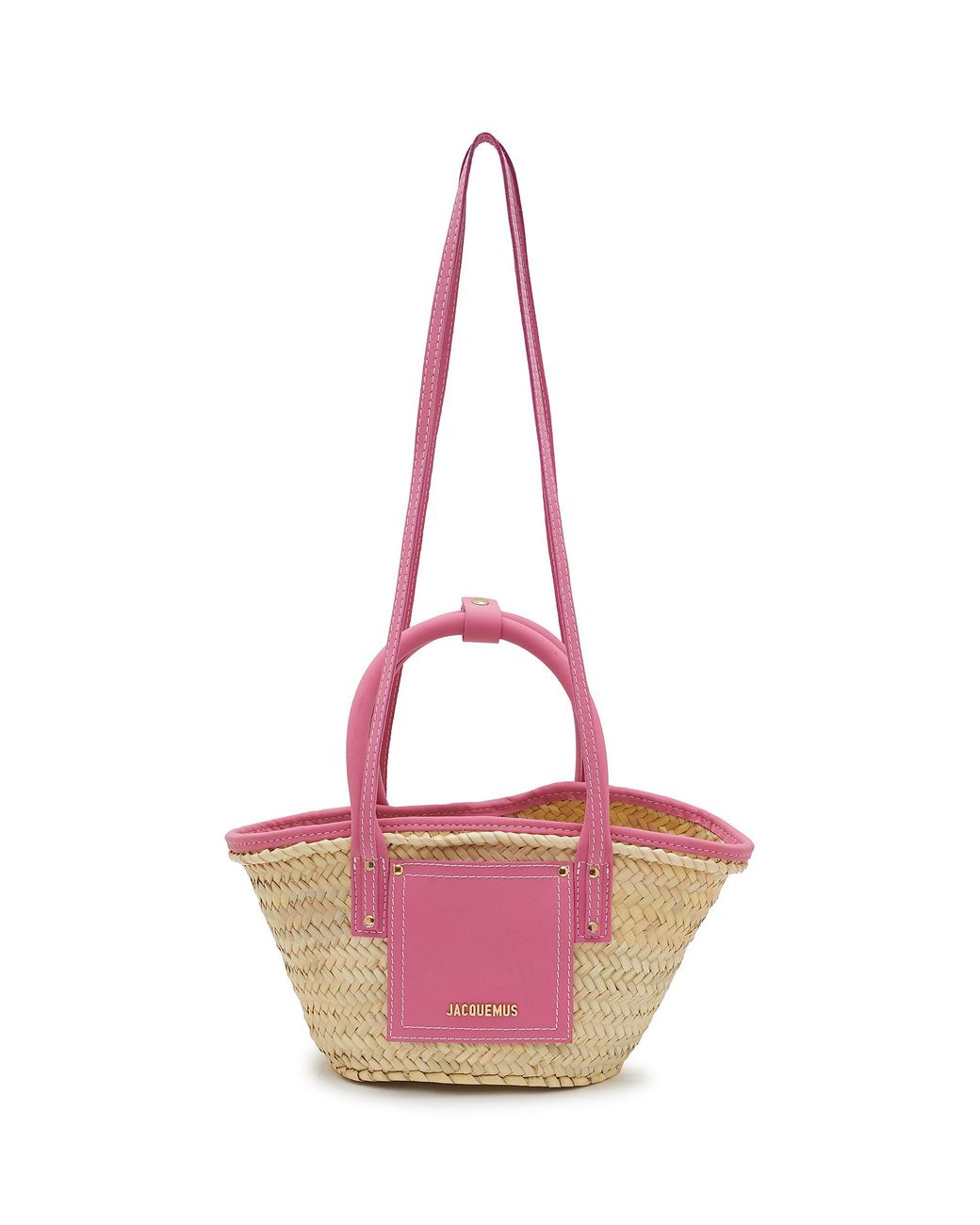 Jacquemus Small Le Panier Soli Raffia Tote Bag in Pink | Lyst UK