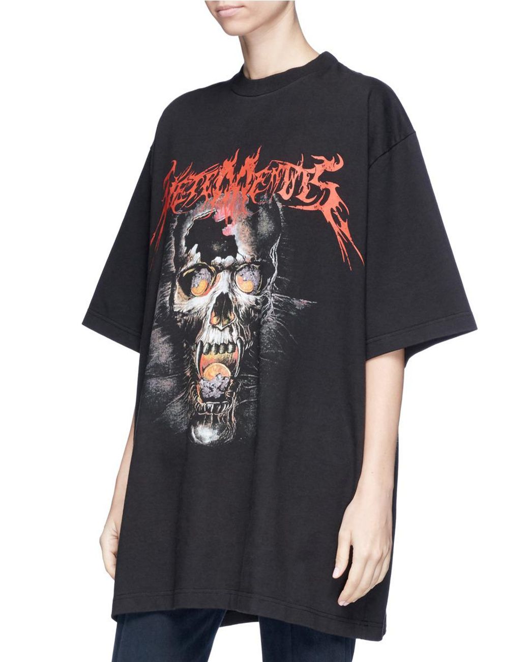Vetements Logo Skull Print Oversized T-shirt in Black for Men | Lyst