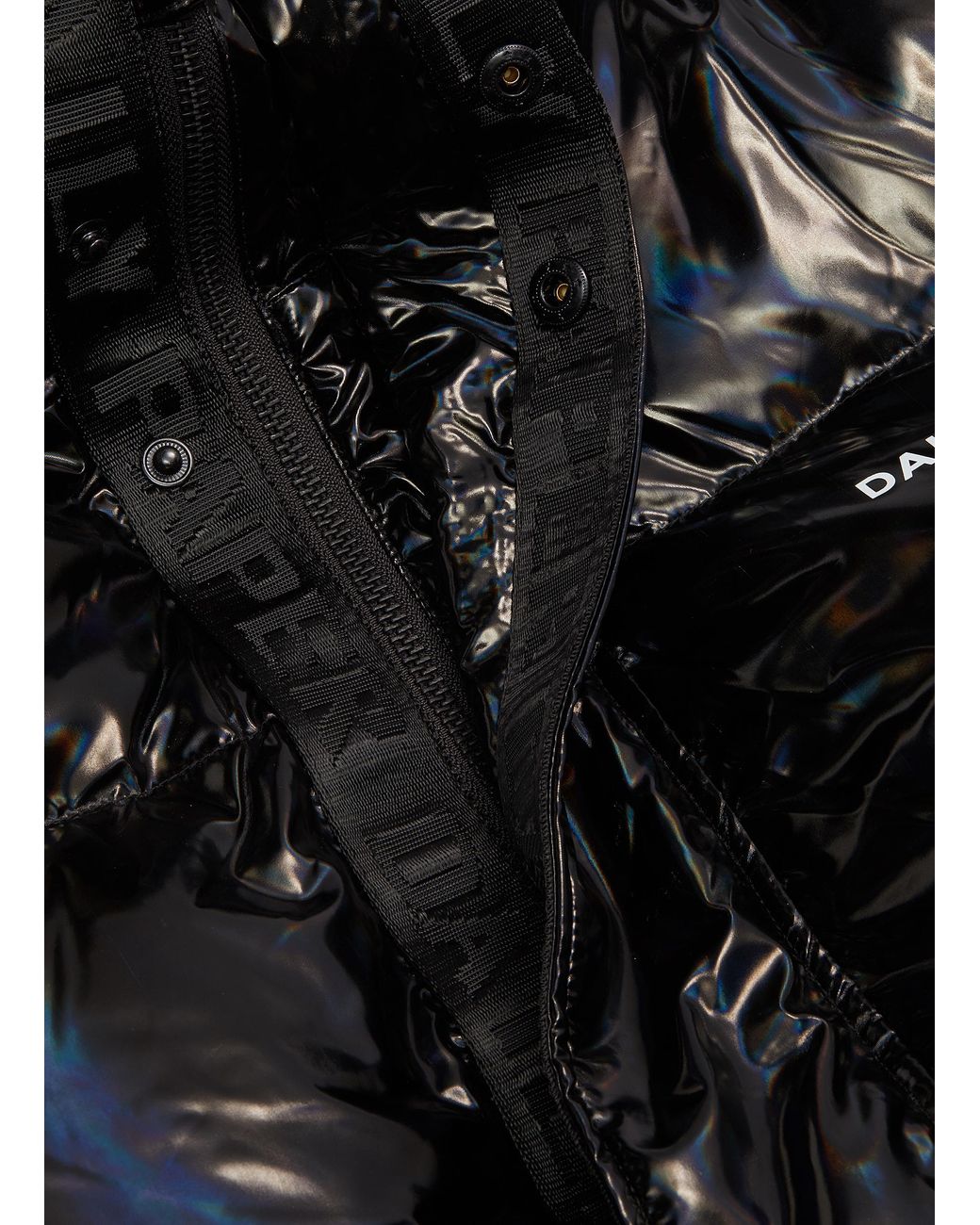 Daily Paper Holographic Effect Puffer Jacket in Black for Men | Lyst