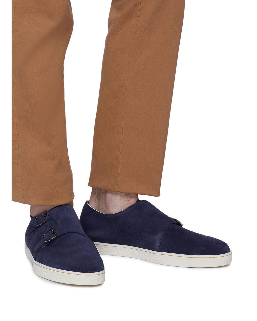 John Lobb Navy 'holme' Double Monk 