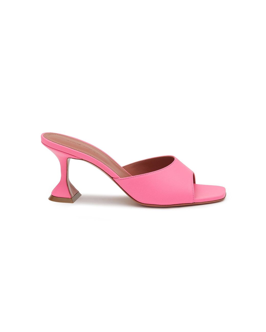 AMINA MUADDI Lupita 70 Leather Heeled Sandals in Pink | Lyst