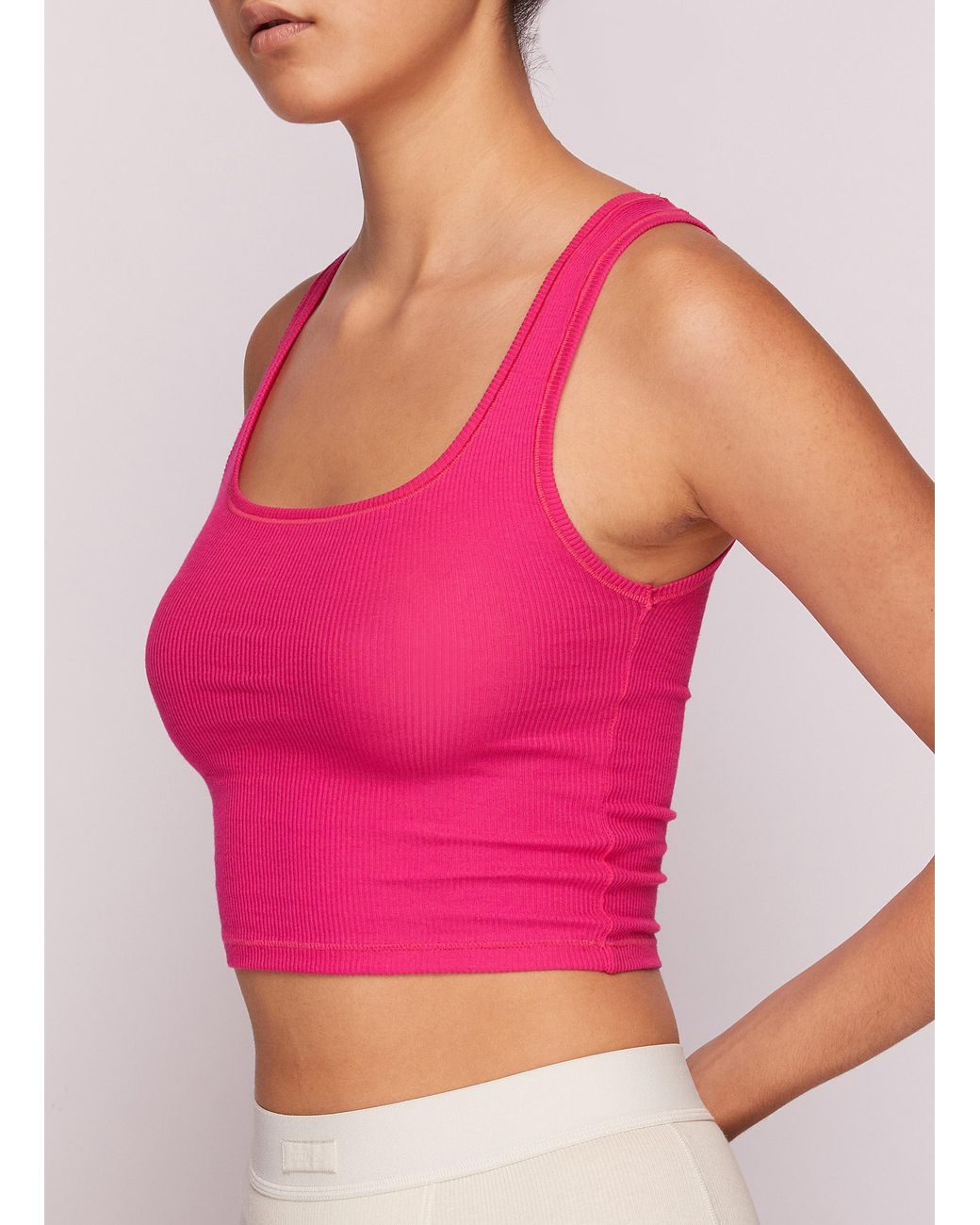 Skims 'soft Lounge' Cotton Rib Tank — Pack Of 3 in Red | Lyst