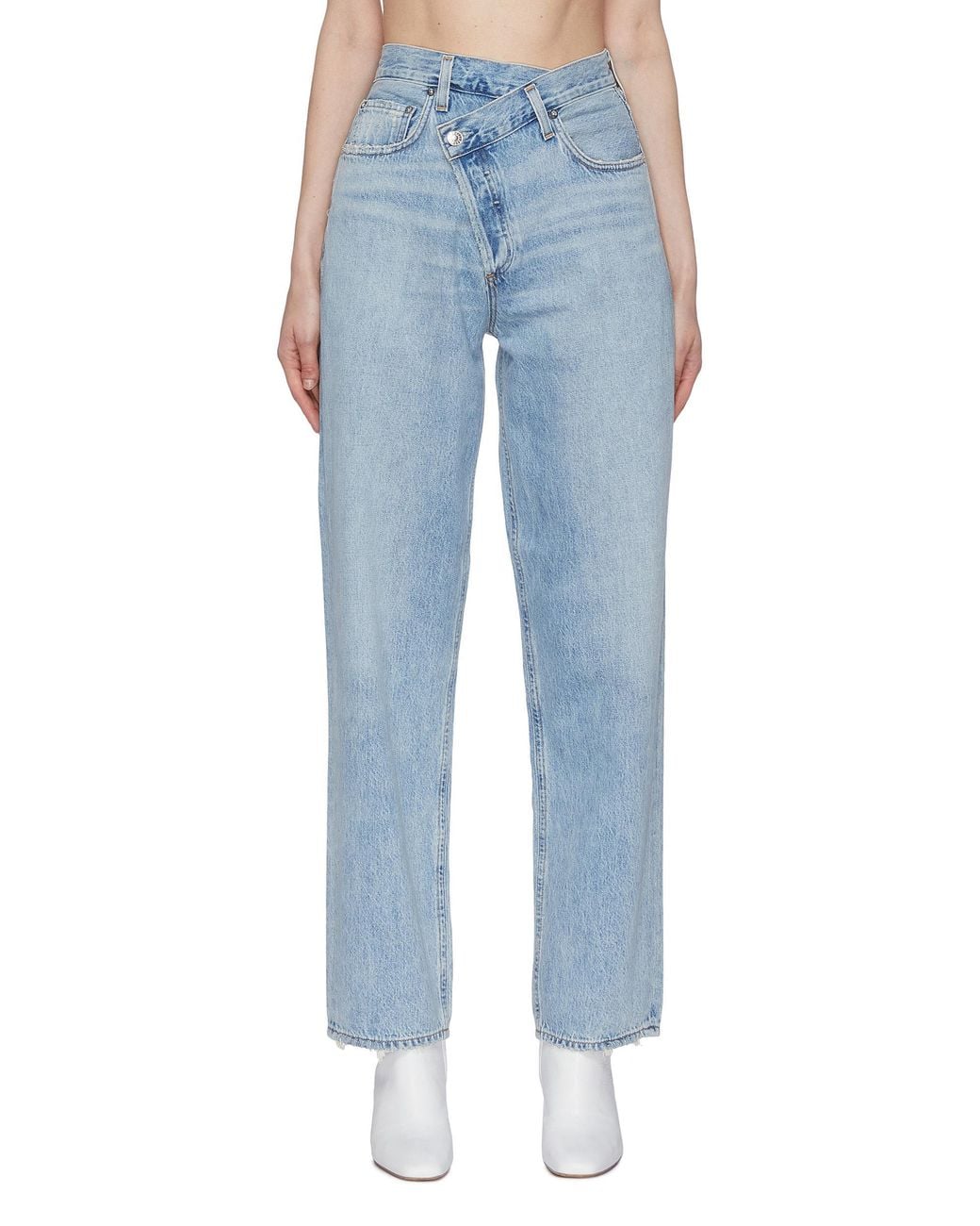 Agolde Denim Criss Cross Waist Wide-leg Jeans in Blue - Lyst