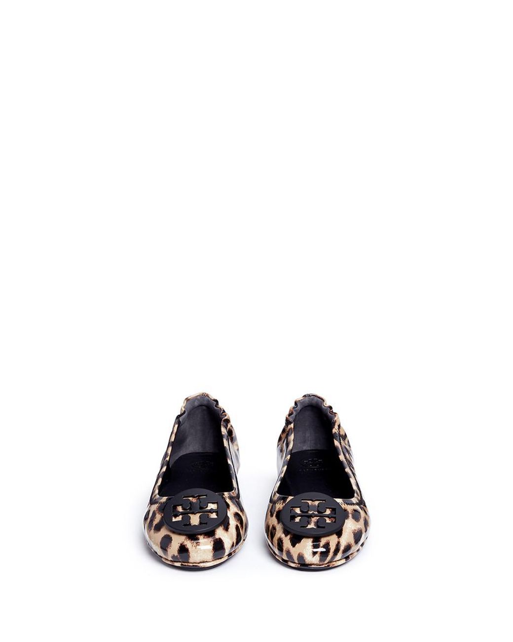 Tory Burch minnie Travel Leopard Print Patent Leather Ballet Flats