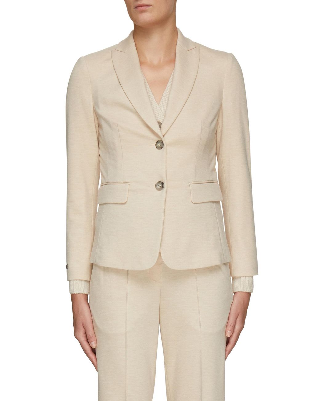 sport coats and suit jackets Womens Clothing Jackets Blazers Peserico Cotton Single-breasted Blazer in Natural 