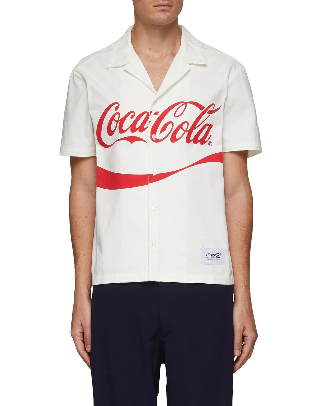 Daniel W. Fletcher X Coca Cola Coke Logo Contrasting Bowling Shirt