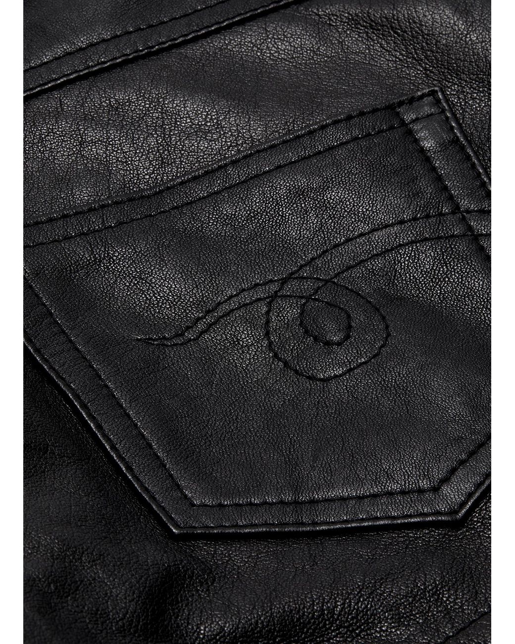 R13 Fringed Leather Shorts in Black | Lyst