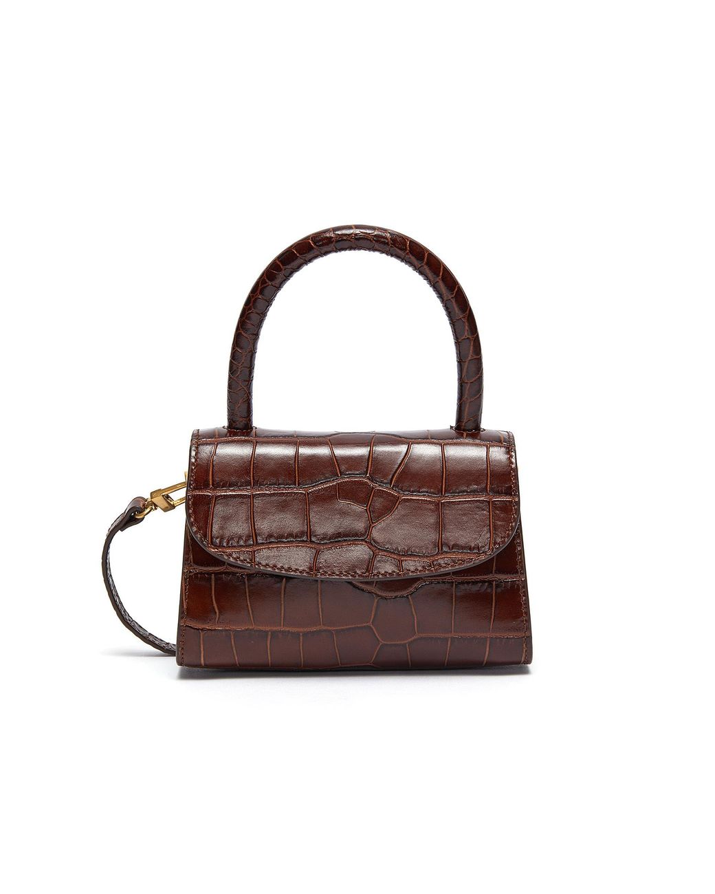 By Far Embossed Leather Mini Bag - Brown Mini Bags, Handbags