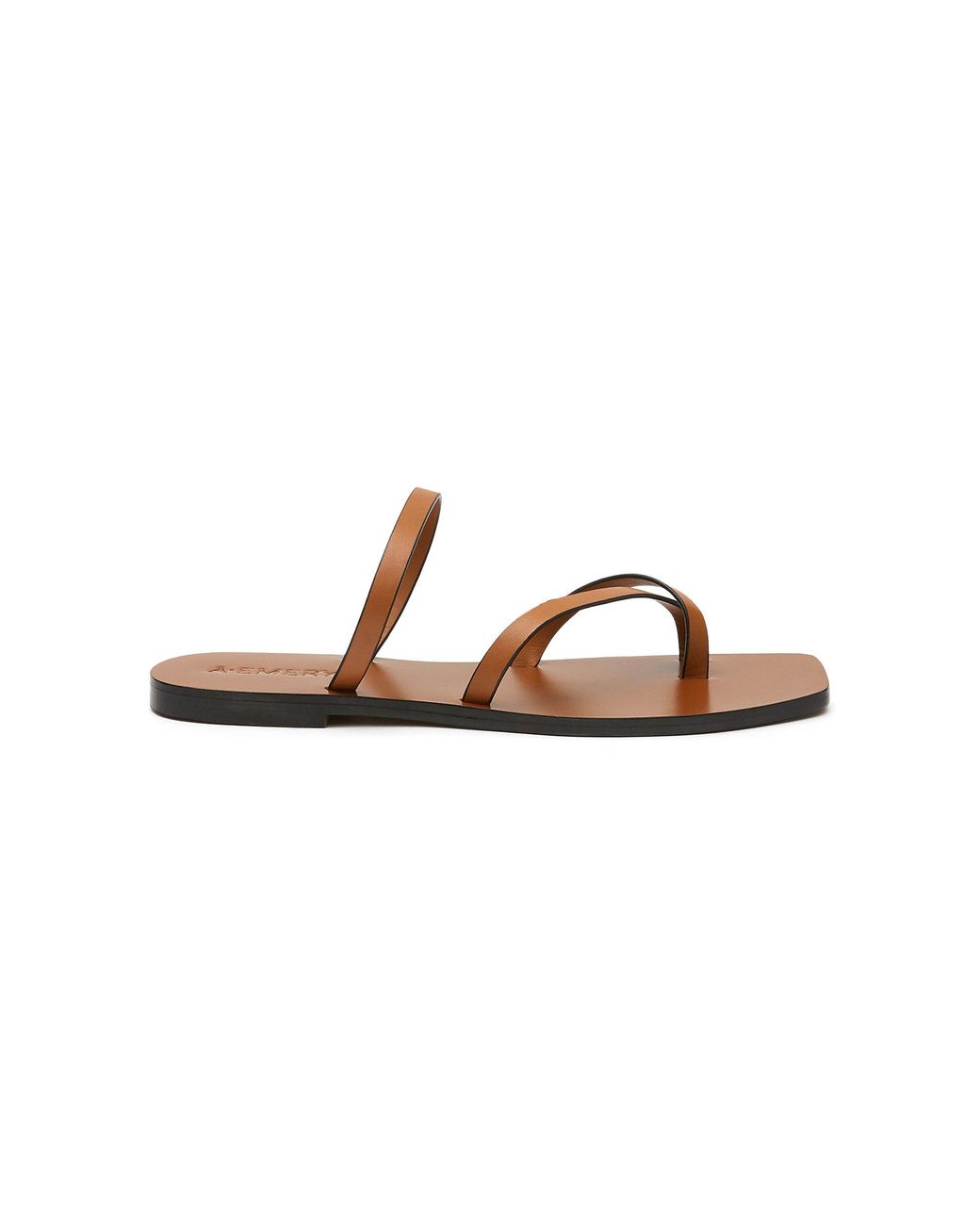 A.Emery 'colby' Square Toe Leather Toe Ring Sandals in Brown | Lyst