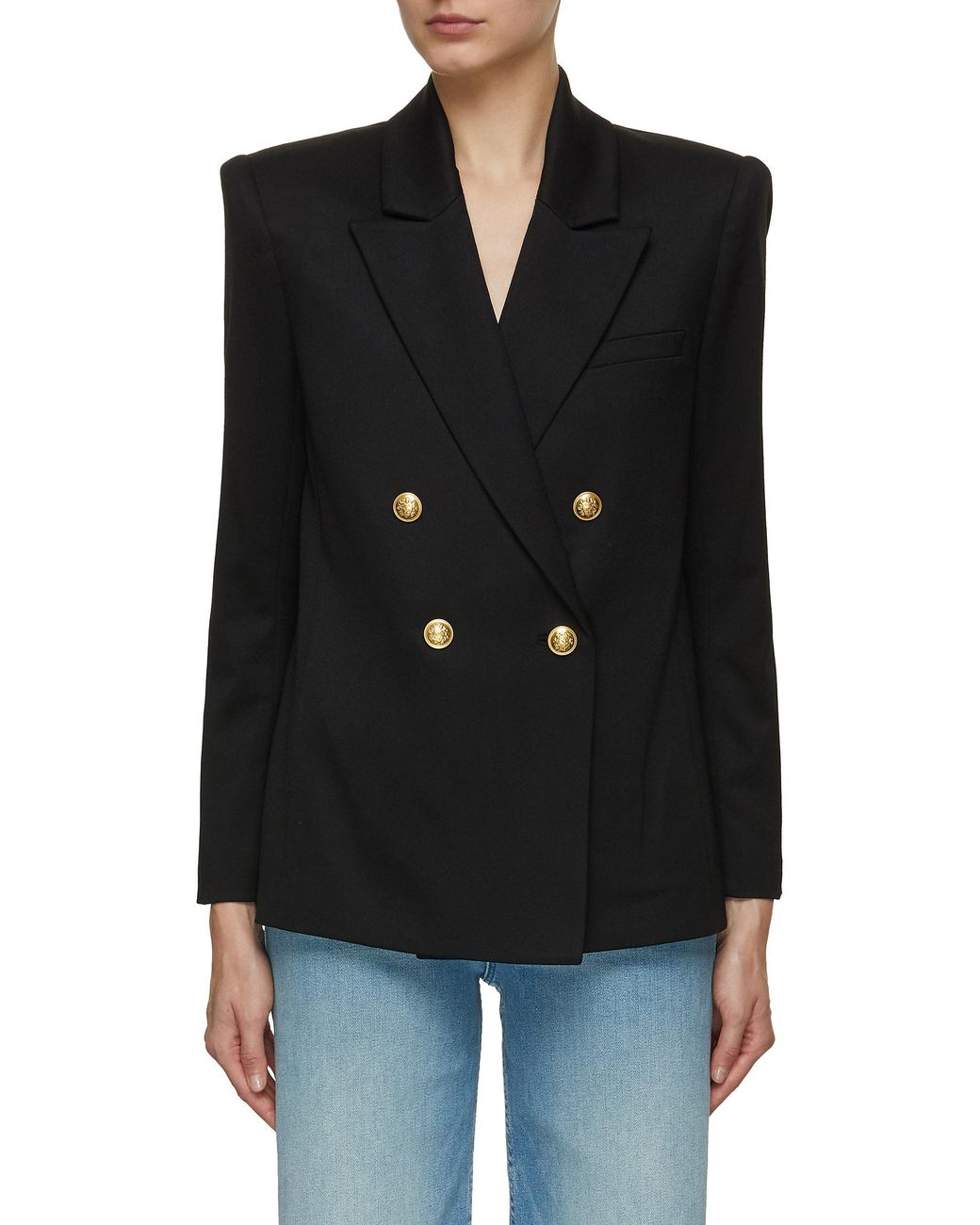 Alice + Olivia Anthony Double Breasted Blazer in Black | Lyst