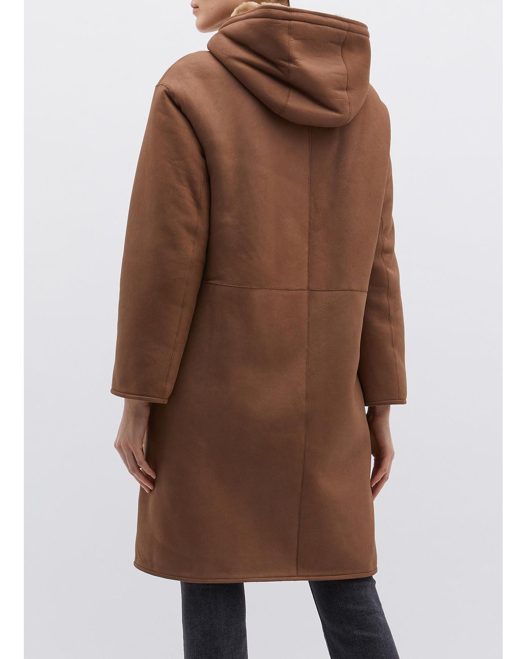 Theory reversible shop shearling rounded coat