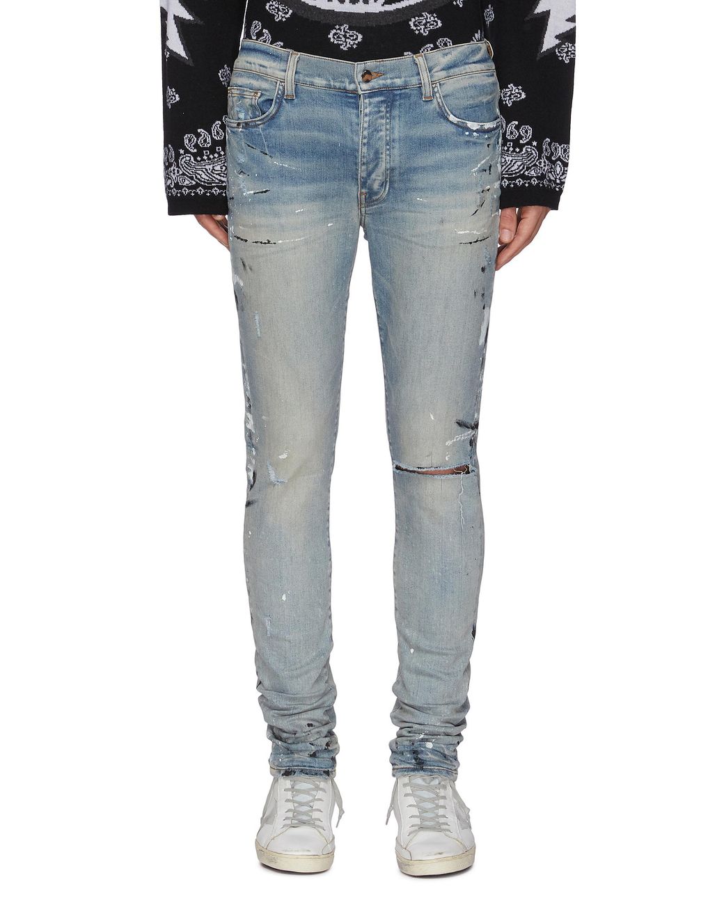 Amiri broken sale paint splatter jeans