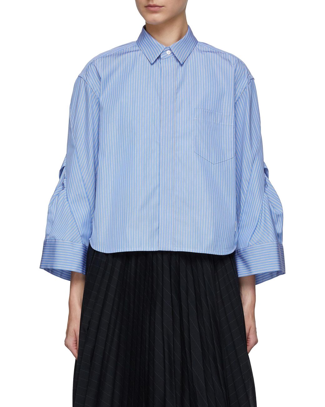 Sacai X Thomas Mason Cotton Poplin Shirt in Blue | Lyst