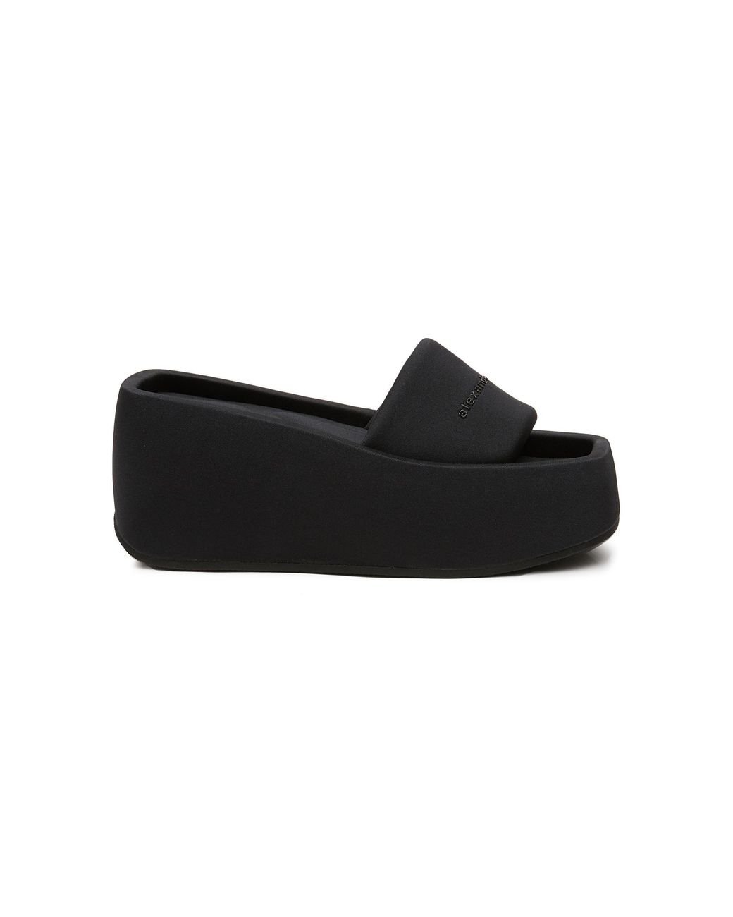 Alexander Wang Synthetic 'taji' Wide Band Platform Slides in Black | Lyst
