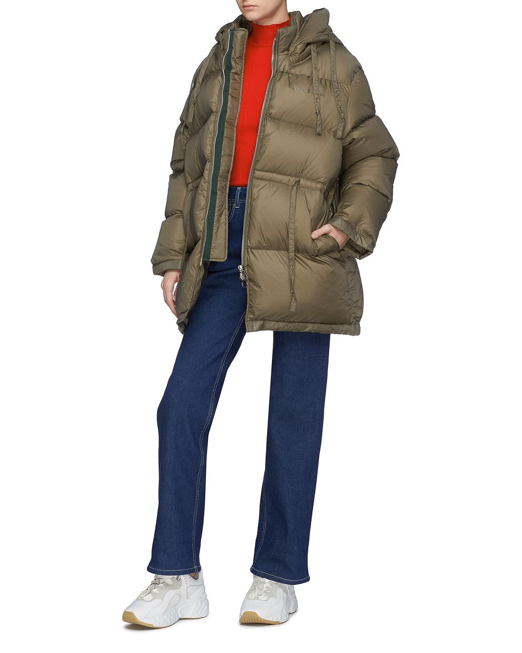 Acne hooded down jacket forest green sales