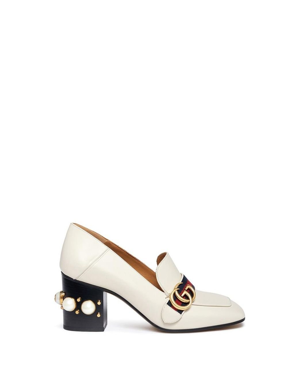 Gucci loafers with clearance pearls on heels
