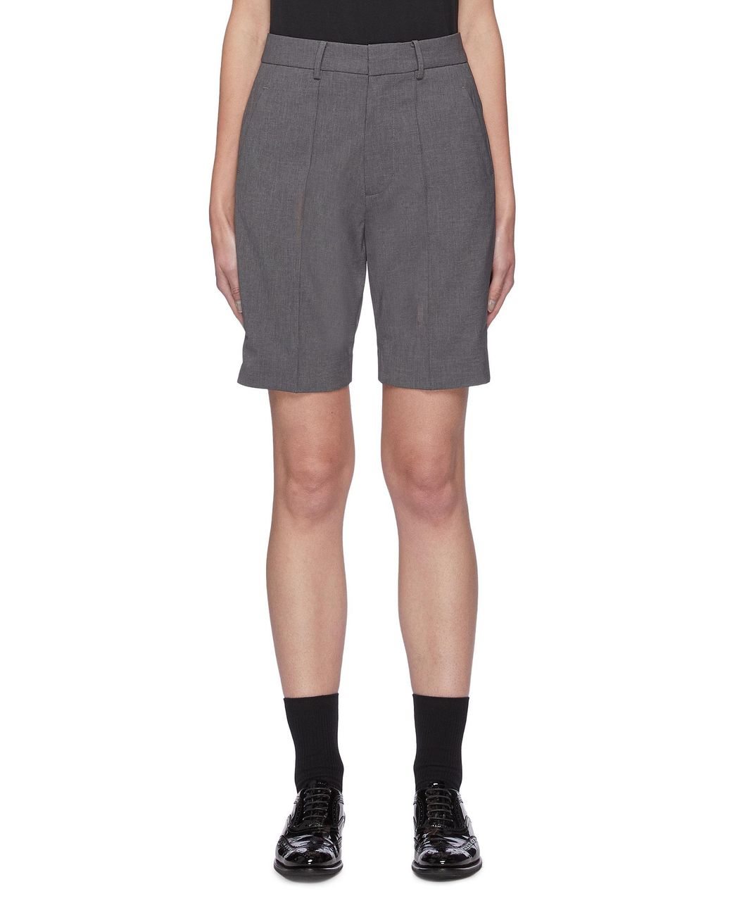 ShuShu/Tong Synthetic Slim Tailored Shorts in Grey (Gray) - Lyst
