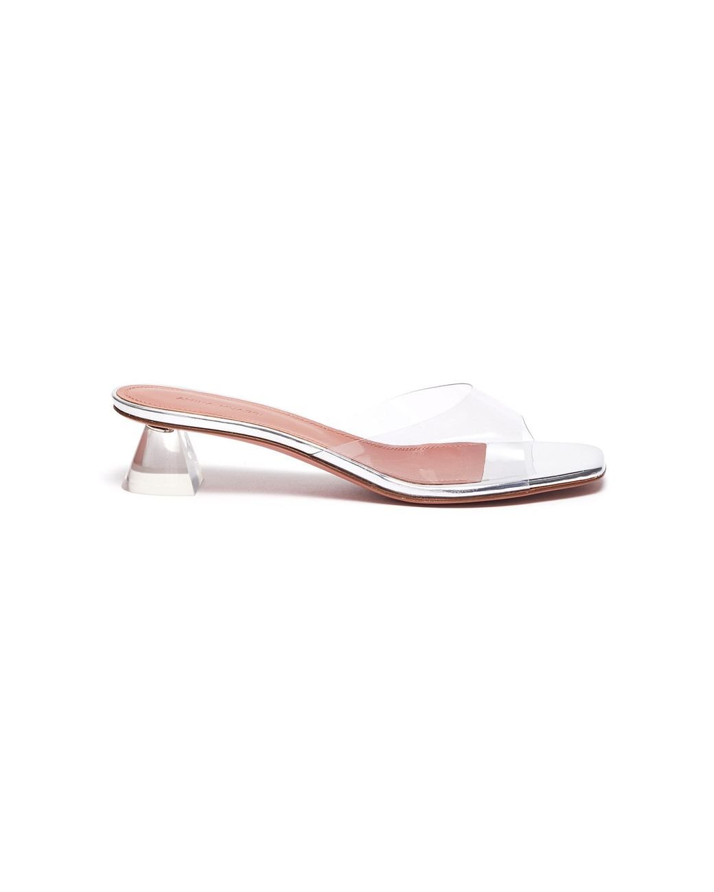 AMINA MUADDI 'lupita' Transparent Glass Heeled Sandals Women Shoes ...