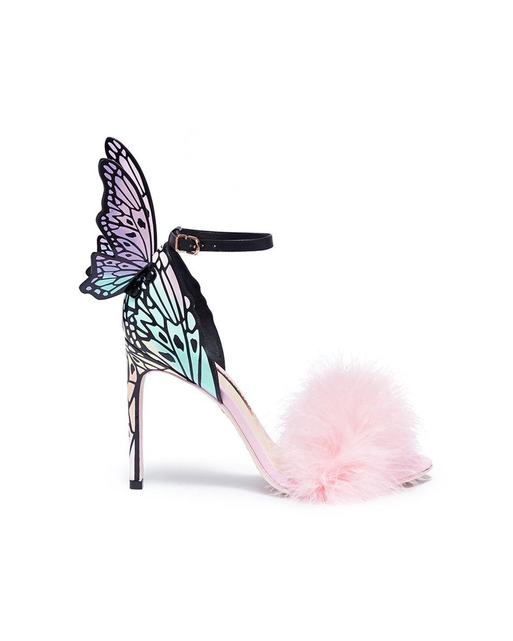 Sophia Webster 'talulah' Fairy Wing Marabou Feather Leather Sandals in ...