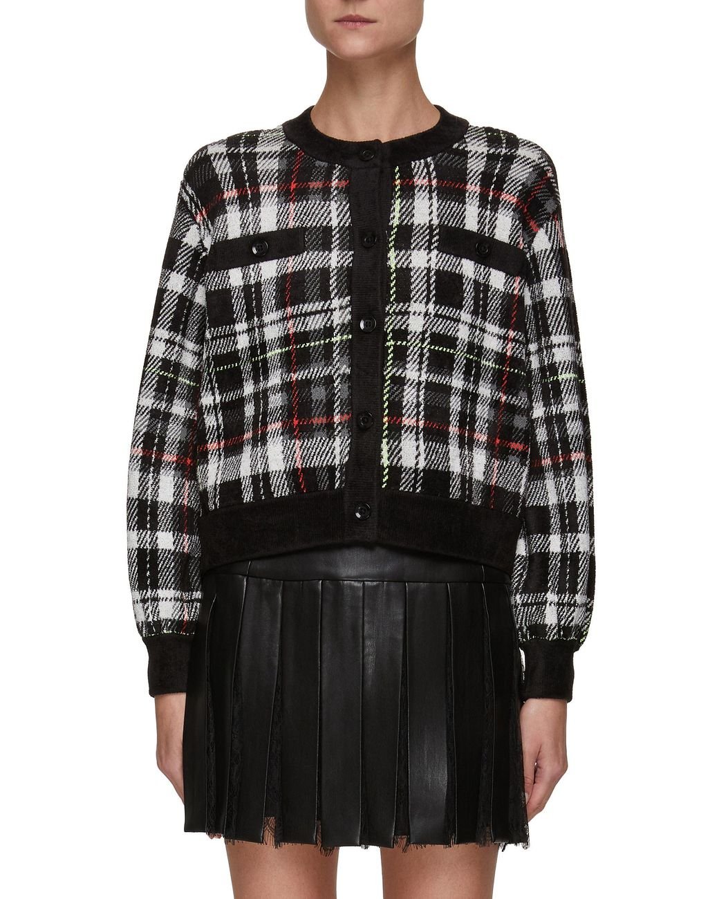 alice and olivia plaid shirt