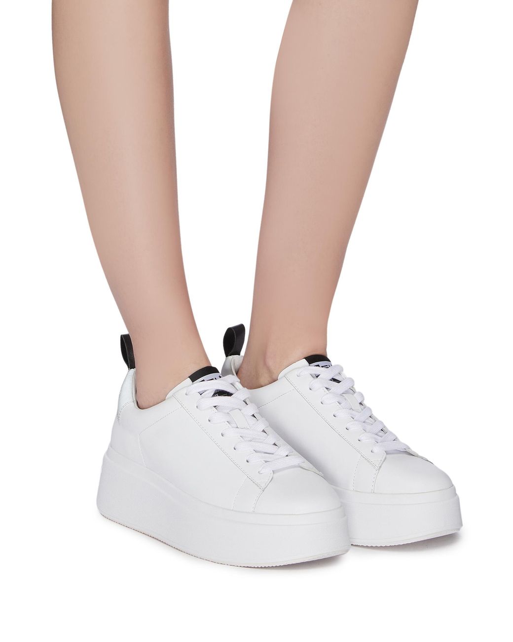 Ash 'moon' Platform Leather Sneakers in White | Lyst