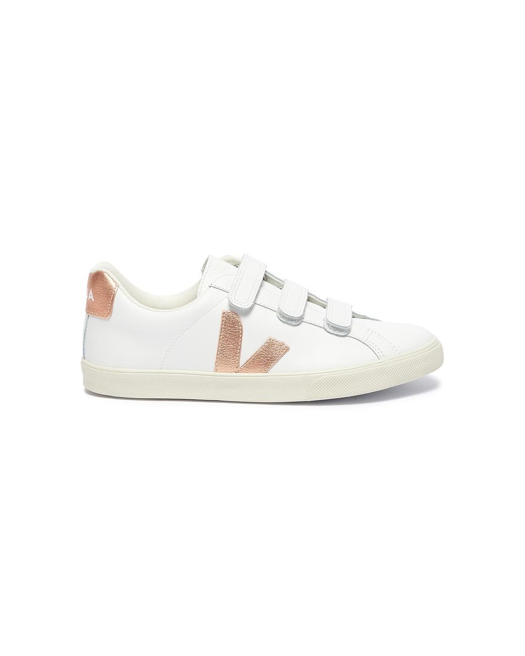 Veja 3lock' Triple Velcro Strap Leather Sneakers in White Lyst